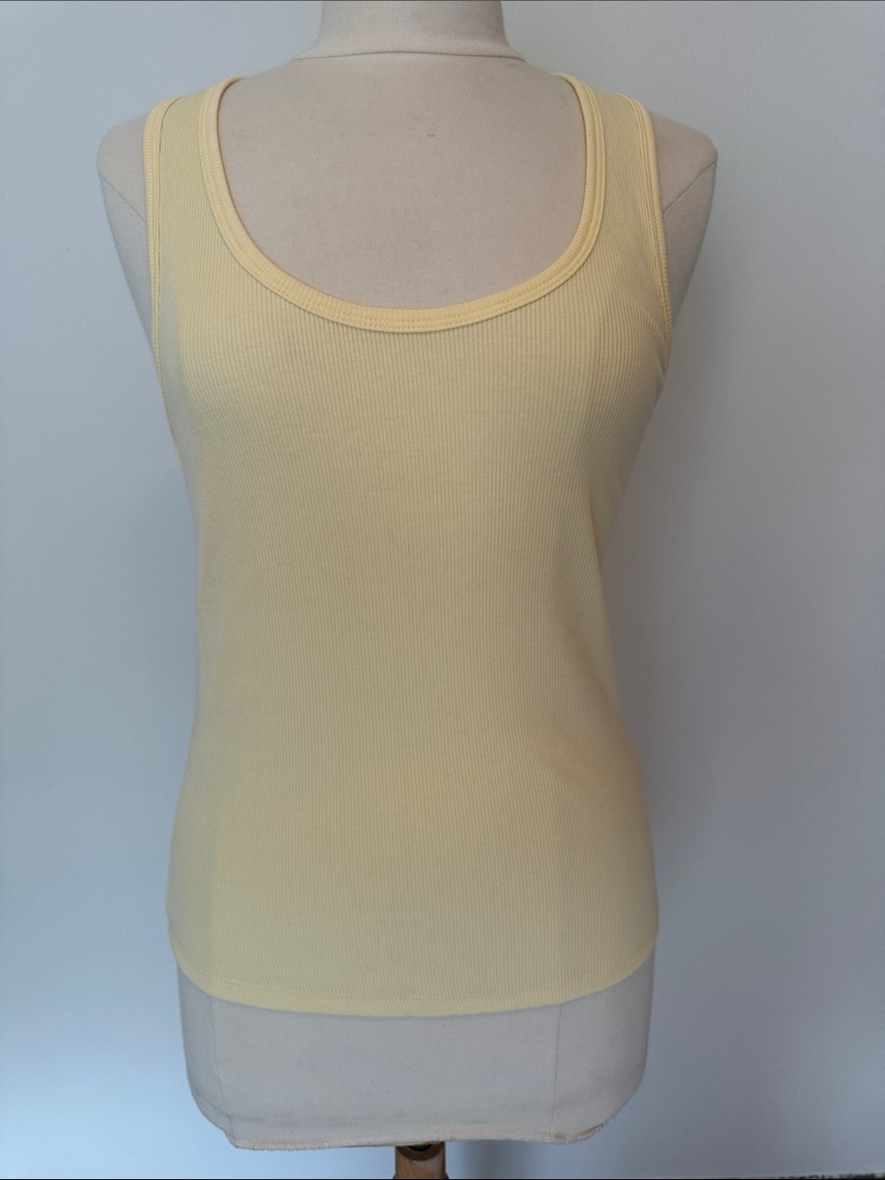 Garage Lightweight Ribbed Tank Top - Pale Yellow